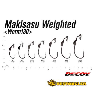 DECOY Worm 130 Makisasu Weighted #5/0 - 829134