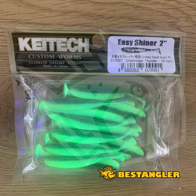 Keitech Easy Shiner 2" Chartreuse Thunder - CT#12 - UV
