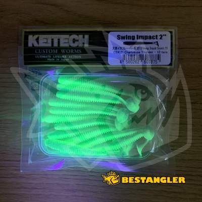 Keitech Swing Impact 2" Chartreuse Thunder - CT#12 - UV