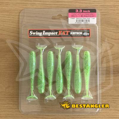 Keitech FAT Swing Impact 3.3" Chartreuse Pepper Shad - CT#30