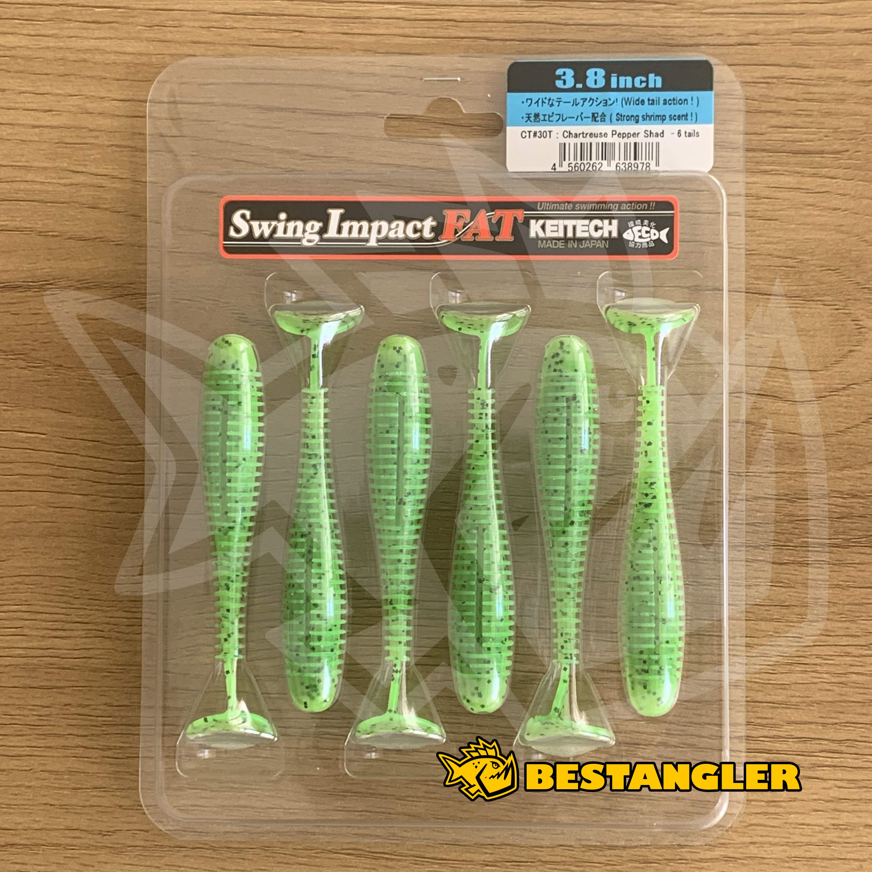 Keitech FAT Swing Impact 3.8 Chartreuse Pepper Shad