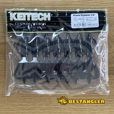 Keitech Crazy Flapper 3.6" Black - #001