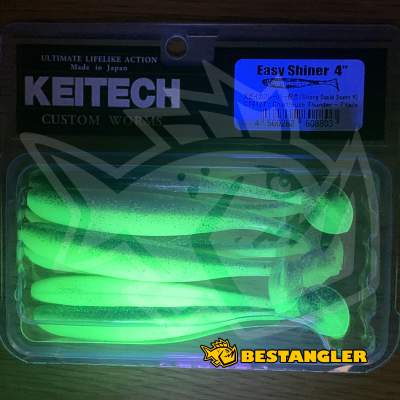 Keitech Easy Shiner 4" Chartreuse Thunder - CT#12 - UV
