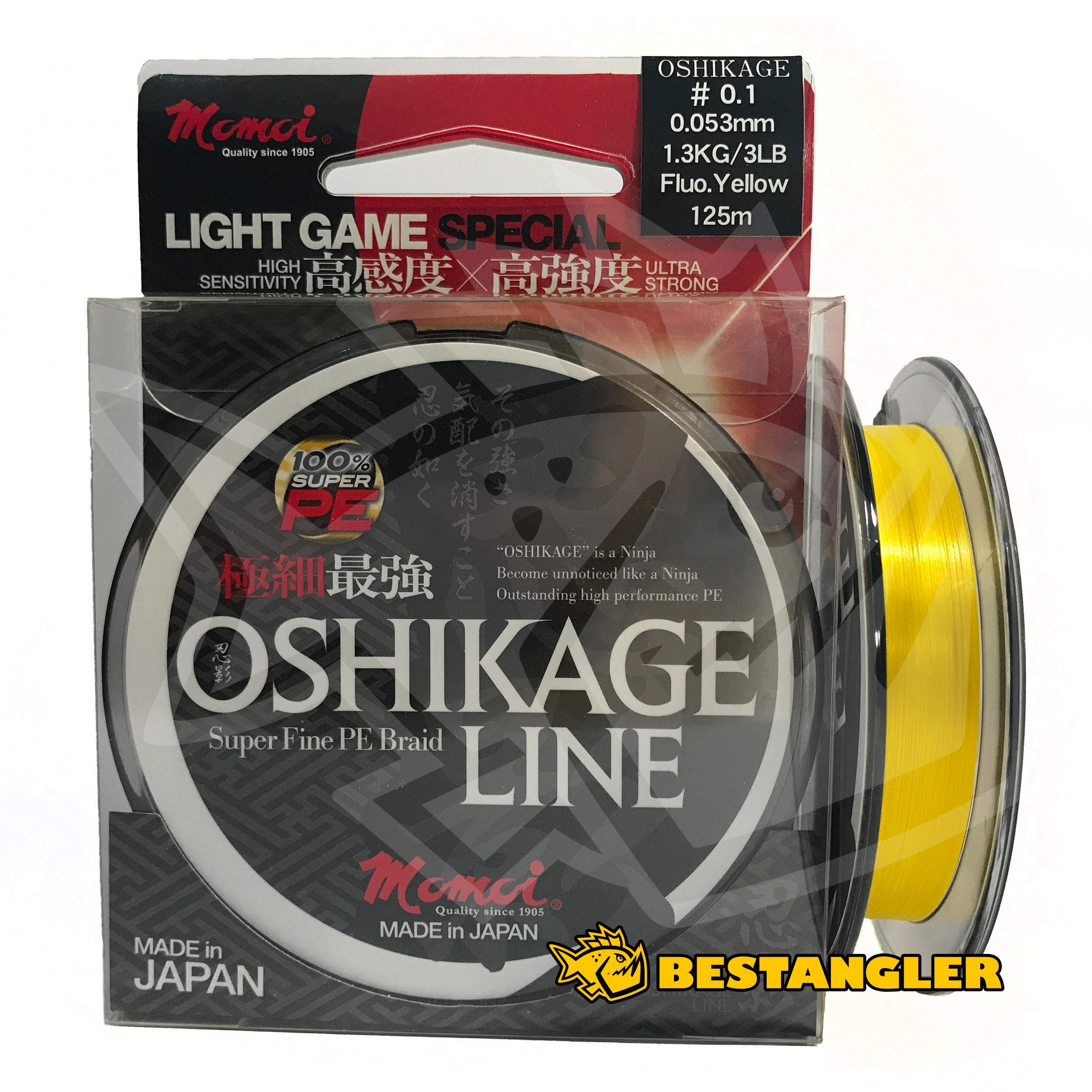 Momoi OSHIKAGE 125 m Fluo Yellow 0.105 mm 3.6 kg - #0.4