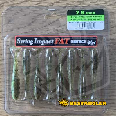 Keitech FAT Swing Impact 2.8" Green Pumpkin Chartreuse - #401