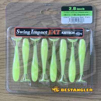 Keitech FAT Swing Impact 2.8" Chartreuse Shad - CT#13