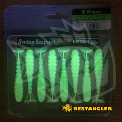 Keitech FAT Swing Impact 2.8" Chartreuse Shad - CT#13 - UV