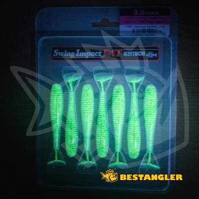 Keitech FAT Swing Impact 3.3" Chartreuse Ice Shad - CT#28 - UV