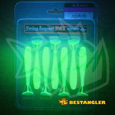 Keitech FAT Swing Impact 3.3" Chartreuse Shad - CT#13 - UV