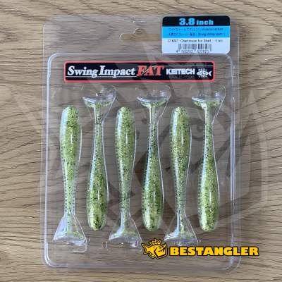 Keitech FAT Swing Impact 3.8" Chartreuse Ice Shad - CT#28