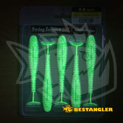 Keitech FAT Swing Impact 4.8" Chartreuse Pepper Shad - CT#30 - UV