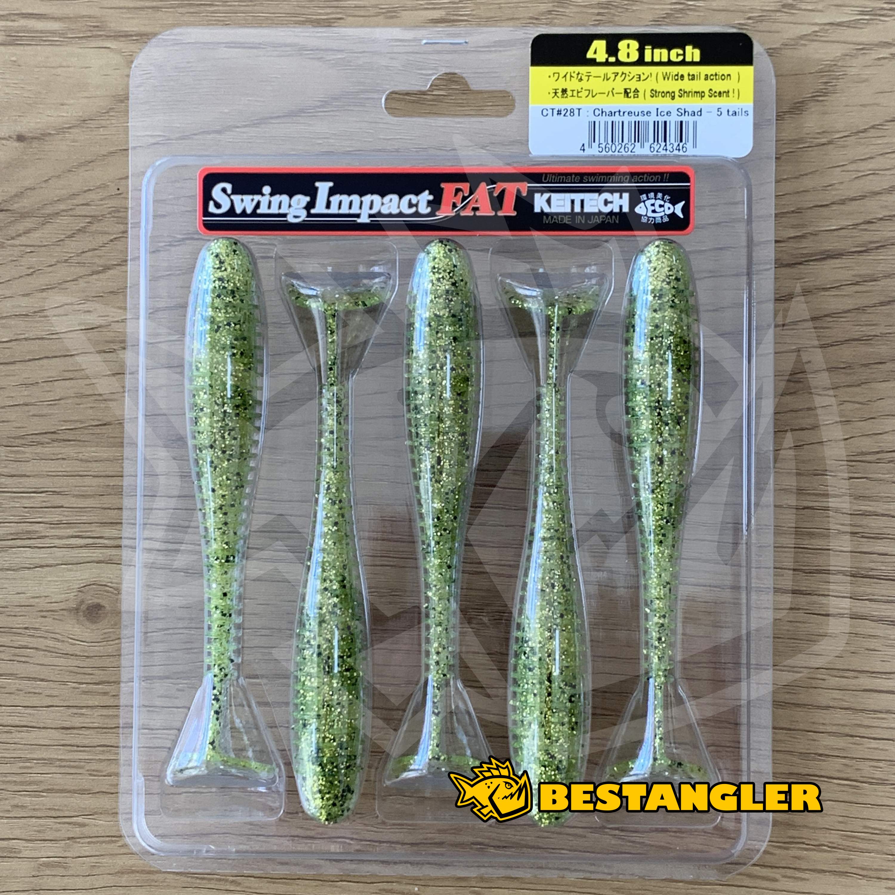 Keitech FAT Swing Impact 4.8 Chartreuse Ice Shad