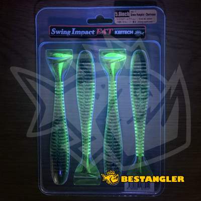 Keitech FAT Swing Impact 5.8" Green Pumpkin Chartreuse - #401 - UV1