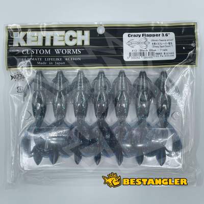 Keitech Crazy Flapper 3.6" Black Blue - #413