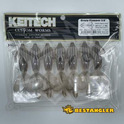 Keitech Crazy Flapper 3.6" Electric Smoke Craw - #462