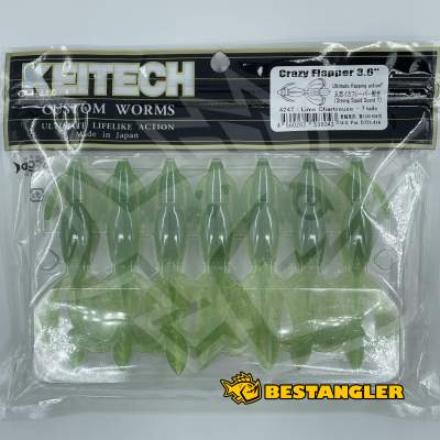 Keitech Crazy Flapper 3.6" Lime / Chartreuse - #424