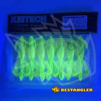 Keitech Crazy Flapper 3.6" Lime / Chartreuse - #424 - UV