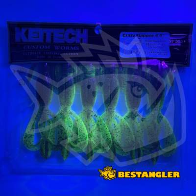 Keitech Crazy Flapper 4.4" Green Pumpkin Chartreuse - #401 - UV