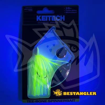 Keitech Tee-Bone Spinnerbait TW 3/8 oz 10.5 g White / Chart - TSTW38509 - UV