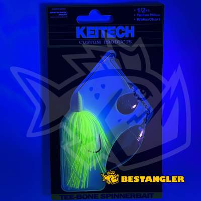 Keitech Tee-Bone Spinnerbait TW 1/2 oz 14 g White / Chart - TSTW12509 - UV