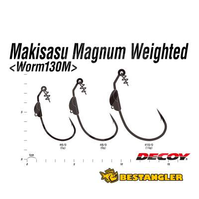 DECOY Worm 130M Makisasu Hook Magnum Weighted #10/0 - 405741