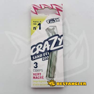 Fiiish Crazy Sand Eel n°1 100 mm Bodies 3x - Pearl Green - CSE218