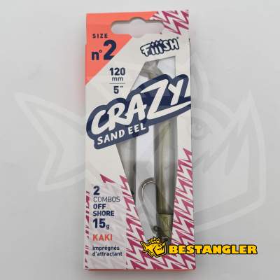 Fiiish Crazy Sand Eel n°2 120 mm Double Combo Offshore - 15g - Khaki - CSE528