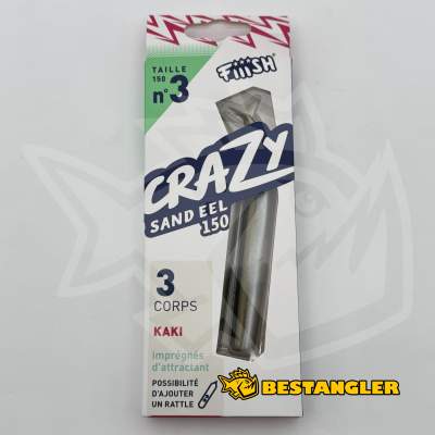 Fiiish Crazy Sand Eel n°3 150 mm Bodies 3x - Khaki - CSE1016