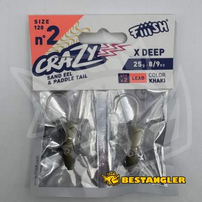 Fiiish Crazy Sand Eel n°2 120 mm Heads X-Deep 2x - 25g - Khaki - CSE1357