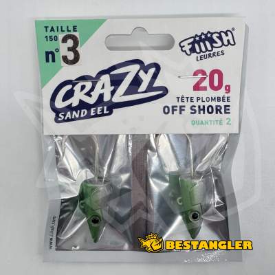 Fiiish Crazy Sand Eel n°3 150 mm Heads Offshore 2x - 20g - Pearl Green - CSE221