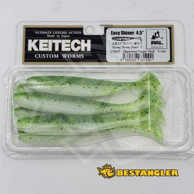 Keitech Easy Shiner 4.5" Chartreuse Pepper Shad - CT#30