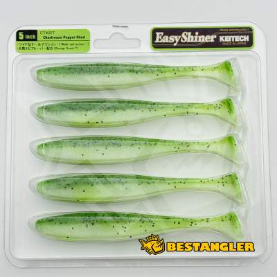 Keitech Easy Shiner 5" Chartreuse Pepper Shad - CT#30