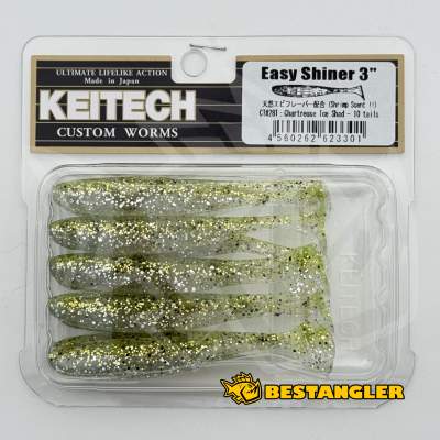 Keitech Easy Shiner 3" Chartreuse Ice Shad - CT#28