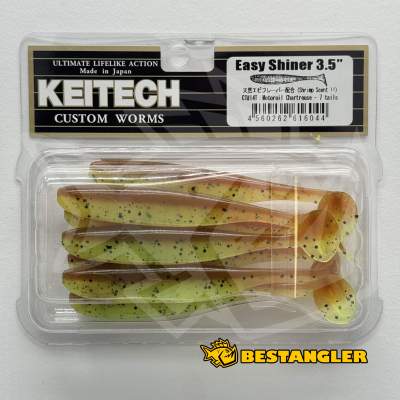 Keitech Easy Shiner 3.5" Motoroil / Chartreuse - CT#14