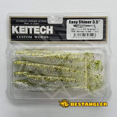 Keitech Easy Shiner 3.5" Chartreuse Ice Shad - CT#28