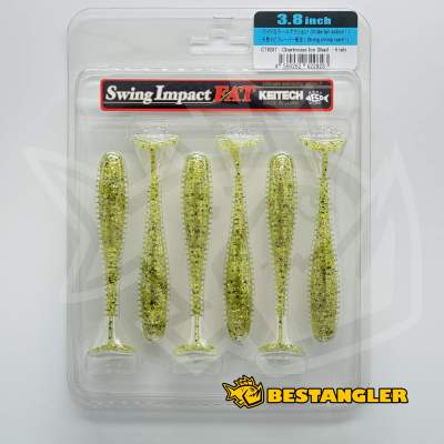 Keitech FAT Swing Impact 3.8" Chartreuse Ice Shad - CT#28