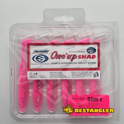 Sawamura One Up Shad Slim 4" #083 Pink Back Glitter Belly