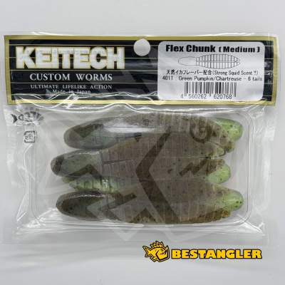 Keitech Flex Chunk Medium Green Pumpkin Chartreuse - #401