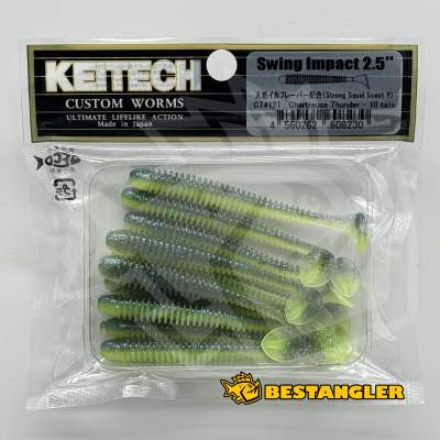 Keitech Swing Impact 2.5" Chartreuse Thunder - CT#12