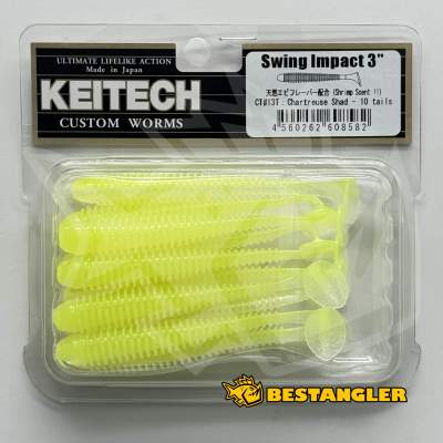 Keitech Swing Impact 3" Chartreuse Shad - CT#13