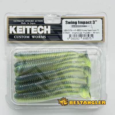 Keitech Swing Impact 3" Chartreuse Thunder - CT#12