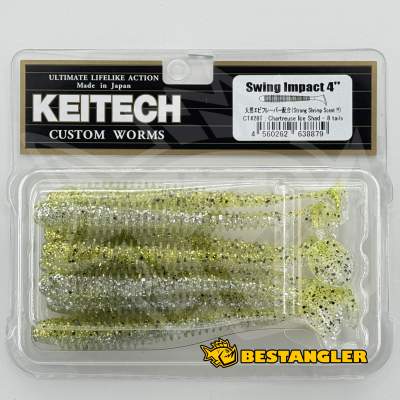 Keitech Swing Impact 4" Chartreuse Ice Shad - CT#28