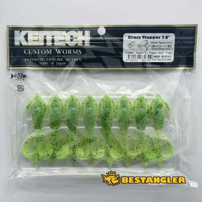 Keitech Crazy Flapper 2.8" Chartreuse Pepper Shad - CT#30
