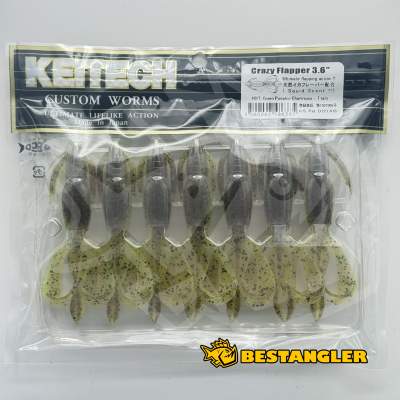 Keitech Crazy Flapper 3.6" Green Pumpkin Chartreuse - #401