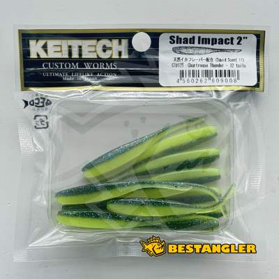 Keitech Shad Impact 2" Chartreuse Thunder - CT#12
