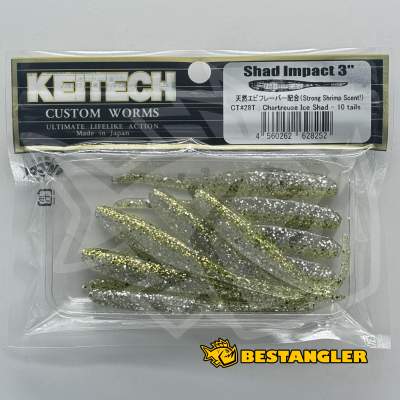 Keitech Shad Impact 3" Chartreuse Ice Shad - CT#28