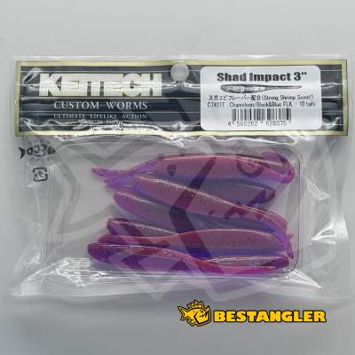 Keitech Shad Impact 3" Chameleon / Black & Blue FLK - CT#21