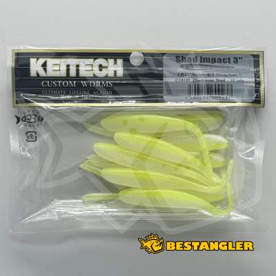Keitech Shad Impact 3" Chartreuse Shad - CT#13