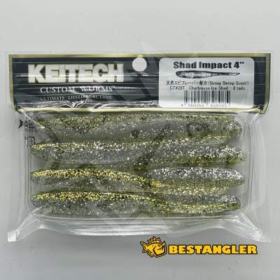 Keitech Shad Impact 4" Chartreuse Ice Shad - CT#28
