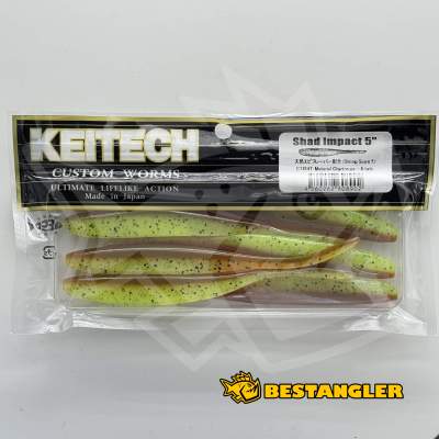 Keitech Shad Impact 5" Motoroil / Chartreuse - CT#14